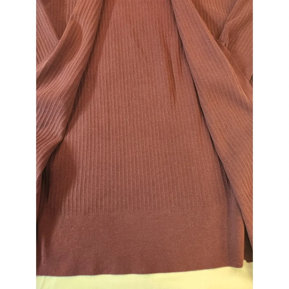 Talbots Women's Burgundy Open Knit‎ Long Cardigan Sweater Size L Preppy Career